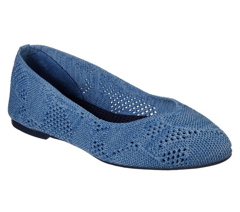 Skechers Cleo - Knitty City - Womens Flats Shoes Blue [AU-DL8354]